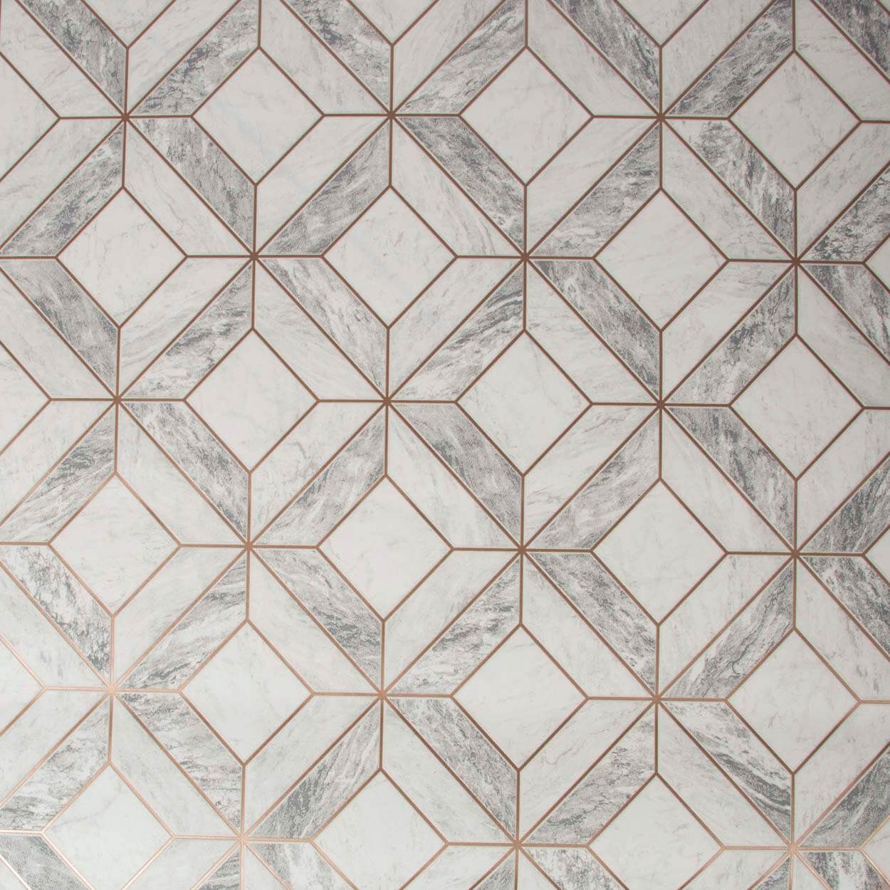 Contour Marble Marquetry Grey Wallpaper