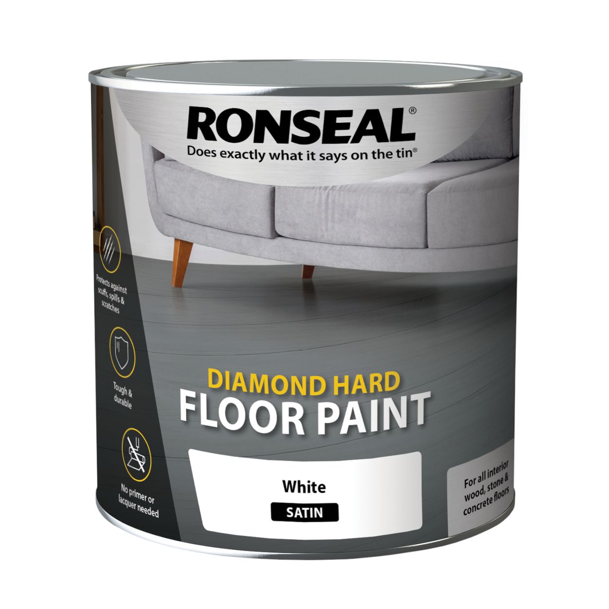 Ronseal 2.5L Diamond Hard Floor Paint White