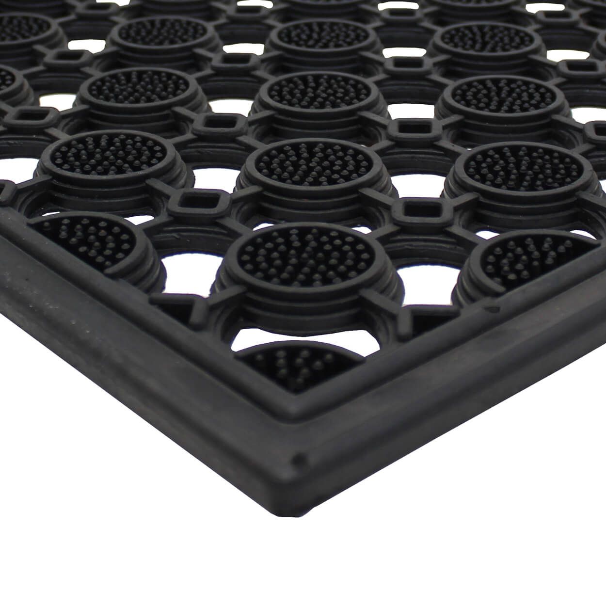 JVL Elipses Rubber Scraper Doormat 40x70cm