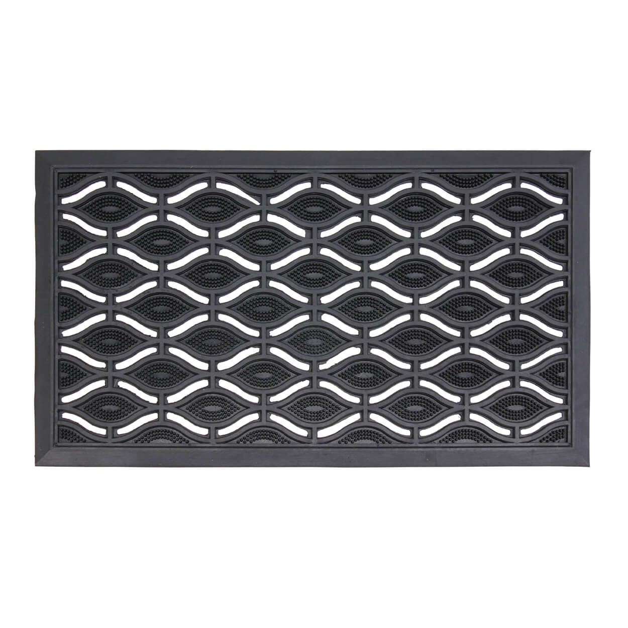 JVL Elipses Rubber Scraper Doormat 40x70cm