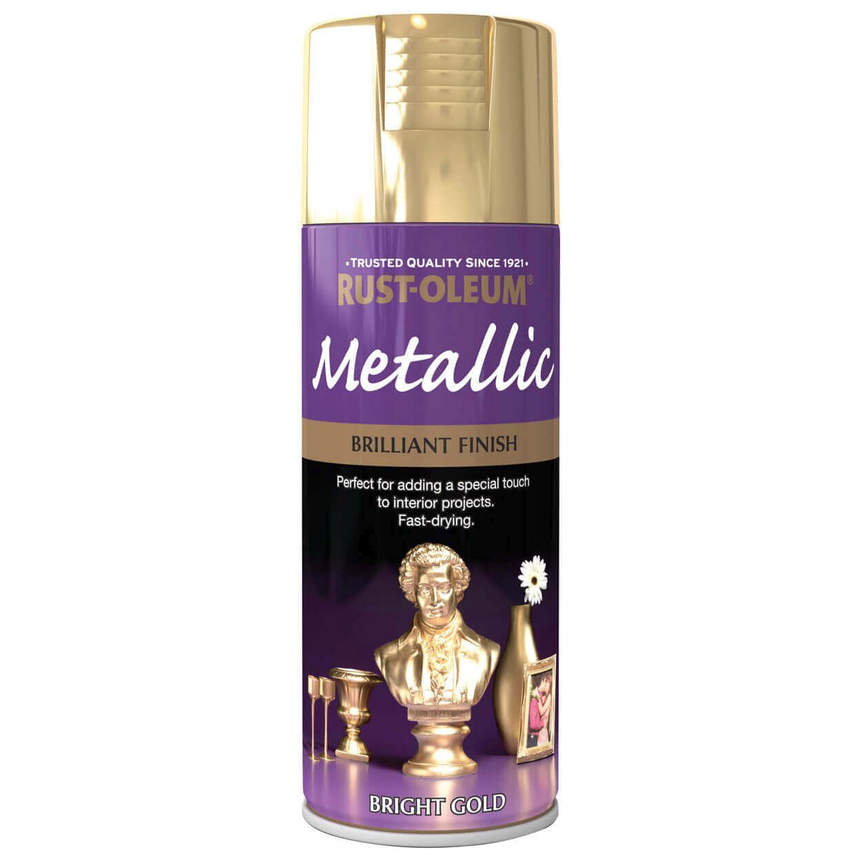Rust-Oleum Metallic Spray Paint Bright Gold 400ml