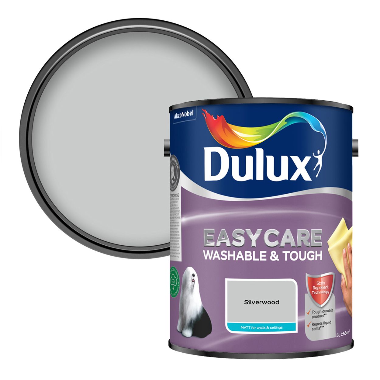 Dulux Easycare Washable & Tough Matt Silverwood 5L