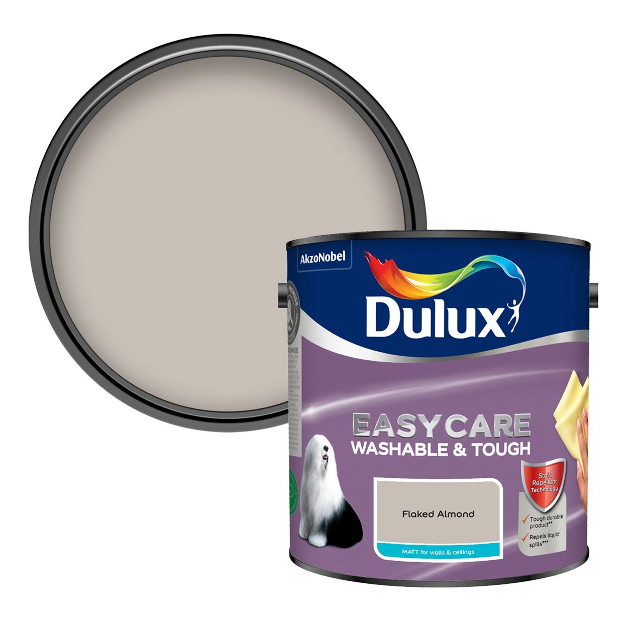 Dulux Easycare Washable & Tough Matt Flaked Almond 2.5L