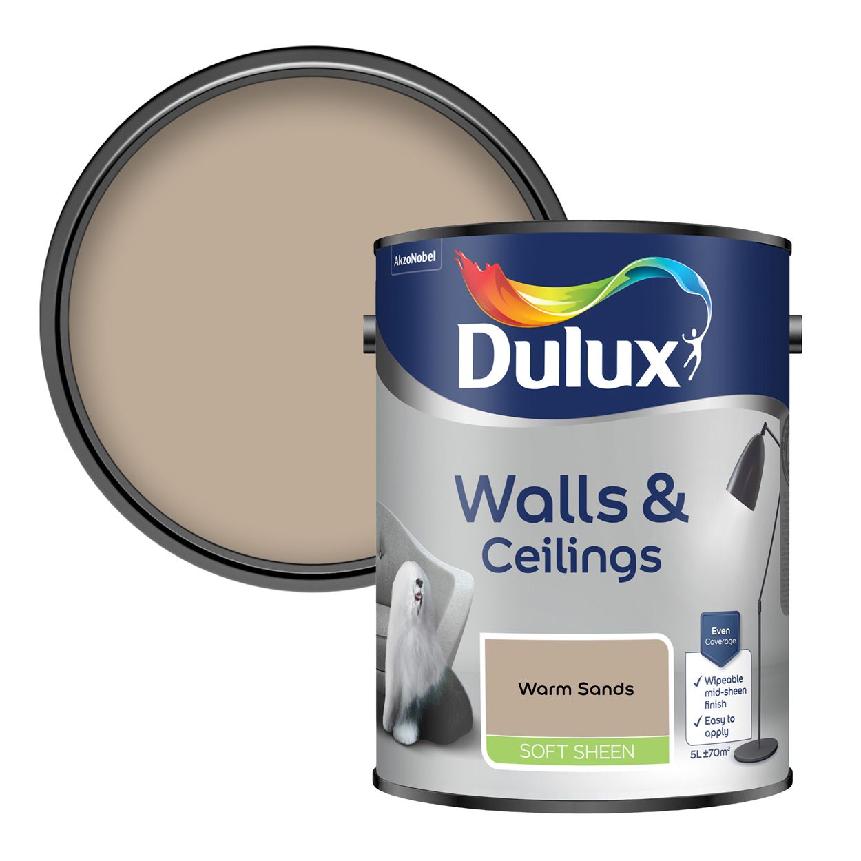 Dulux Walls & Ceilings Soft Sheen Warm Sands 5L
