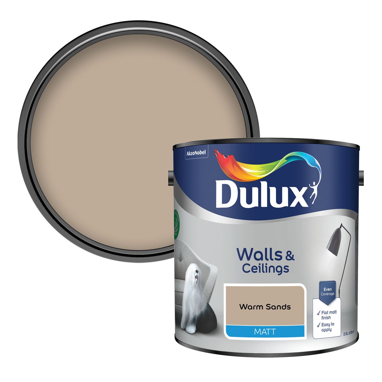 Dulux Walls & Ceilings Matt Warm Sands 2.5L