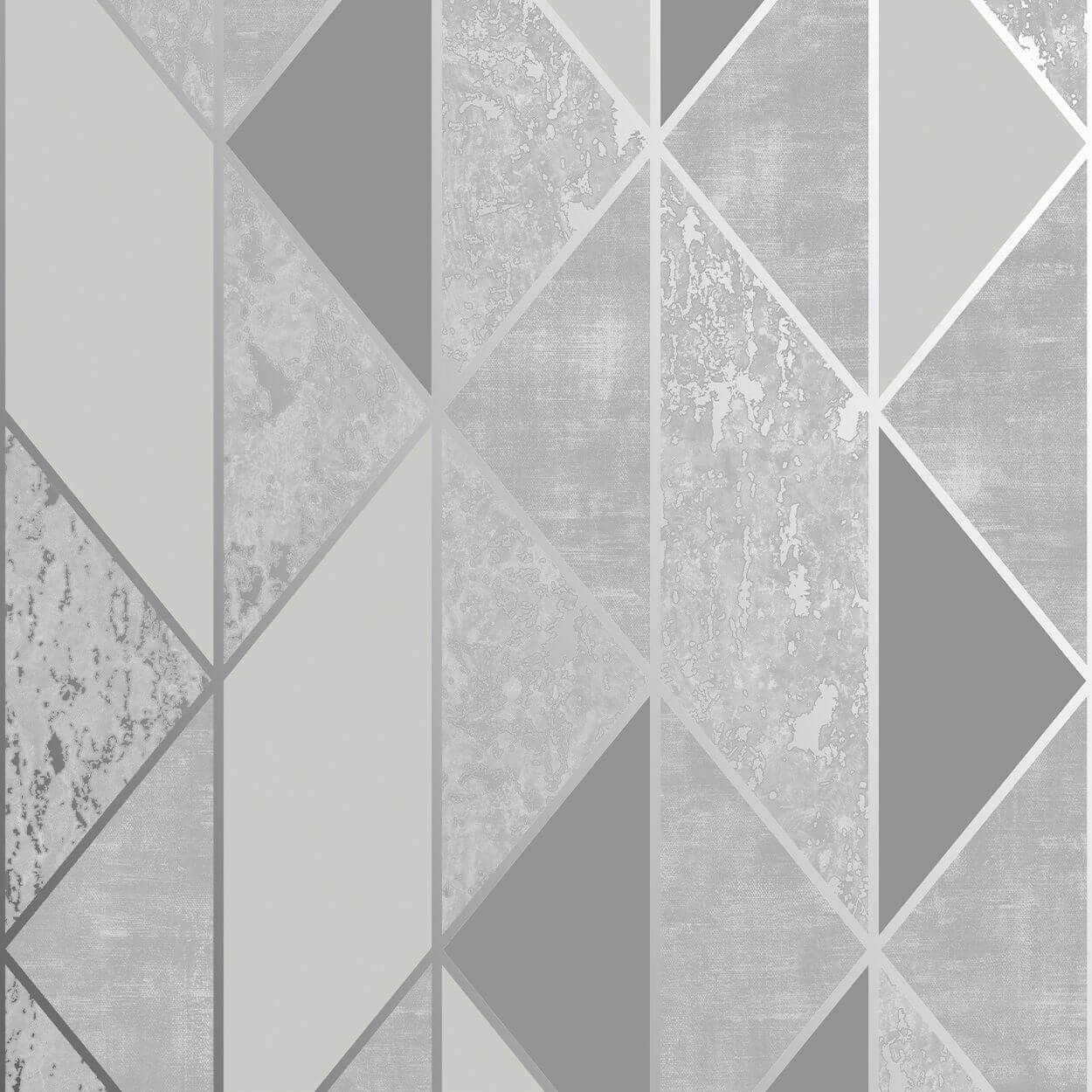 Milan Geo Silver Wallpaper