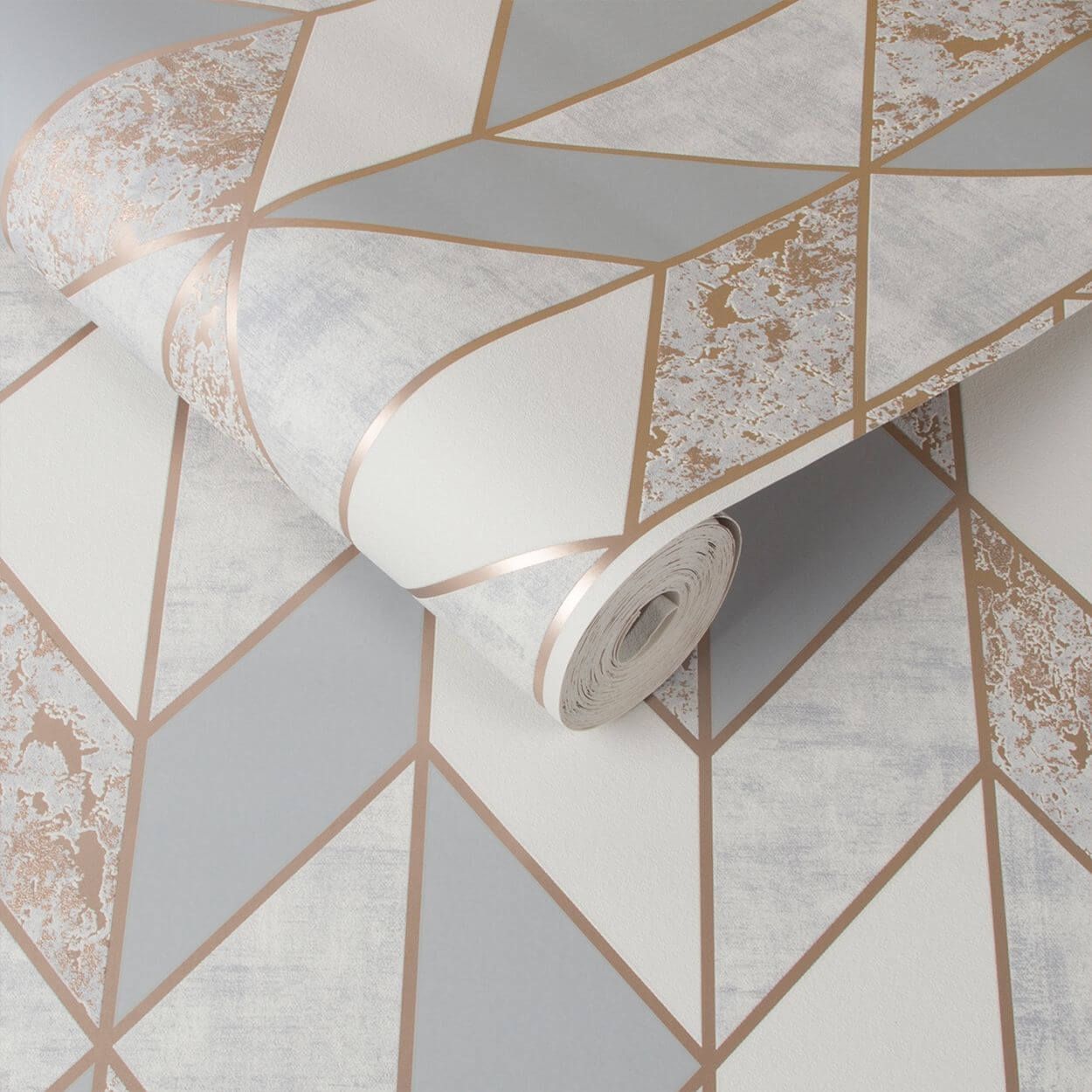 Milan Geo Rose Gold Wallpaper
