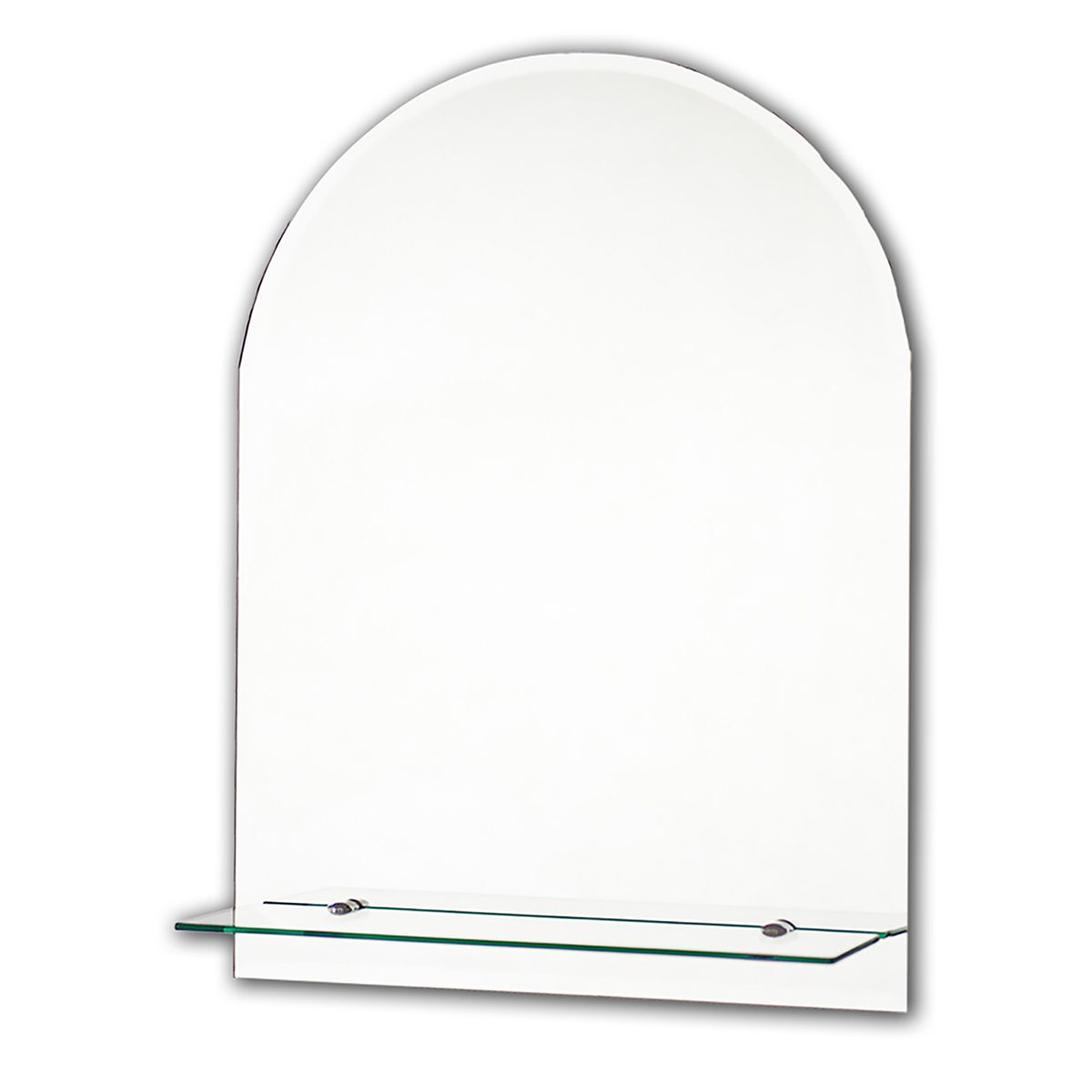 Tema Curved Bevelled Mirror with Shelf