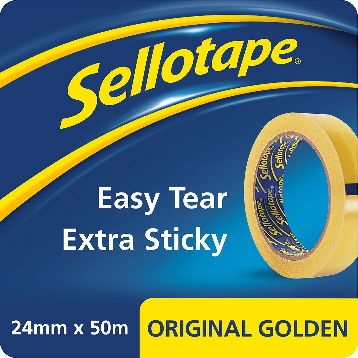 Sellotape Original Golden Sticky Tape - 1 Roll 24mm x 50m