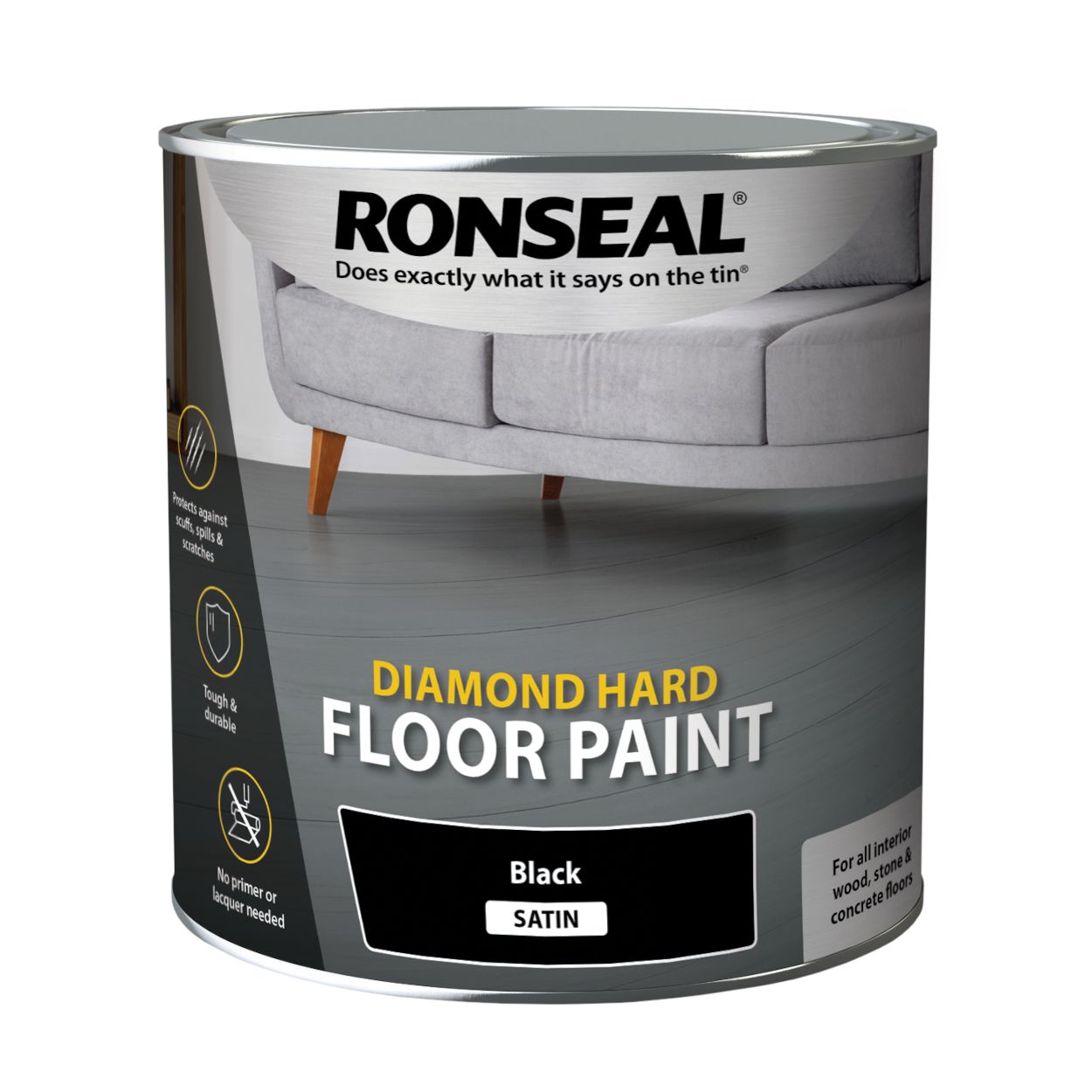 Ronseal 2.5L Diamond Hard Floor Paint Black