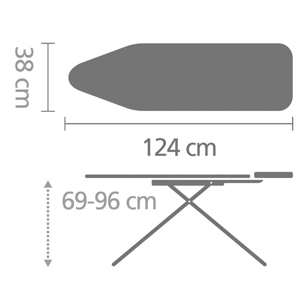 Brabantia Size B Ironing Board - 124cm x 38cm