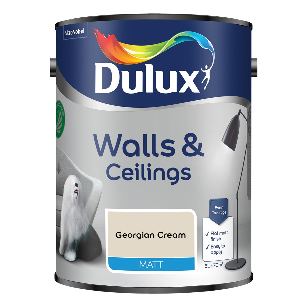 Dulux Walls & Ceilings Matt Georgian Cream 5L