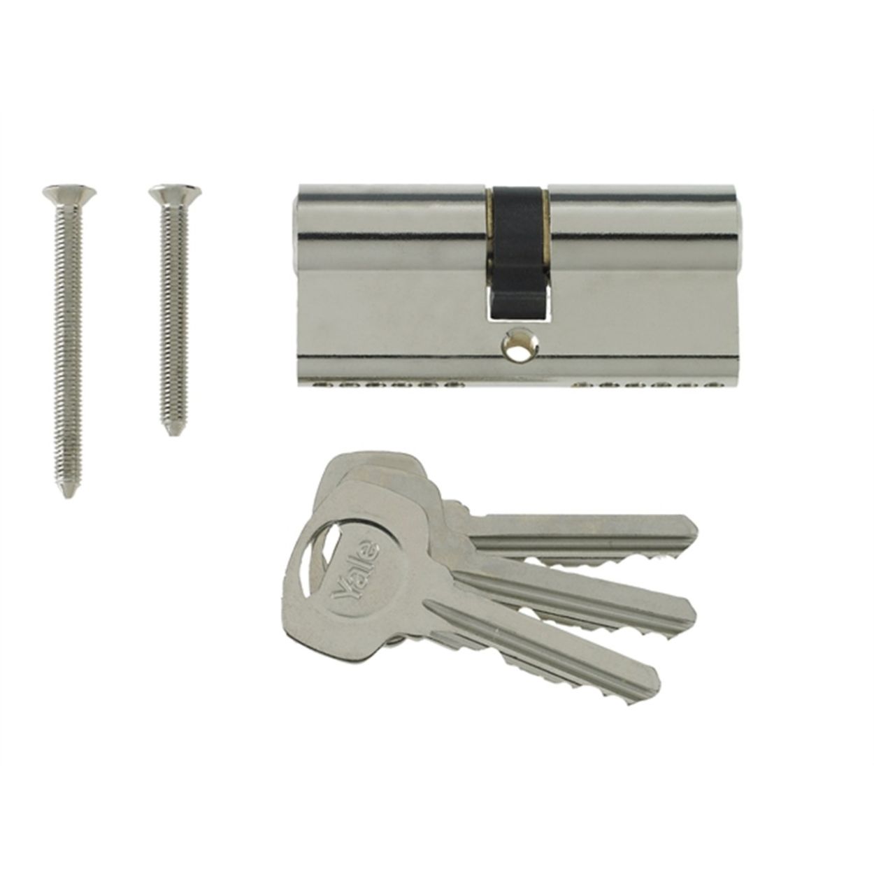 Yale 80mm Euro Double Cylinder Lock - Nickel Plated