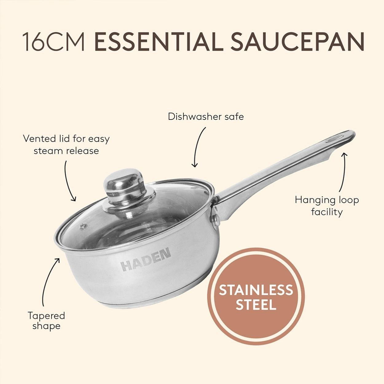 Sabichi 16Cm Saucepan With Glass Lid