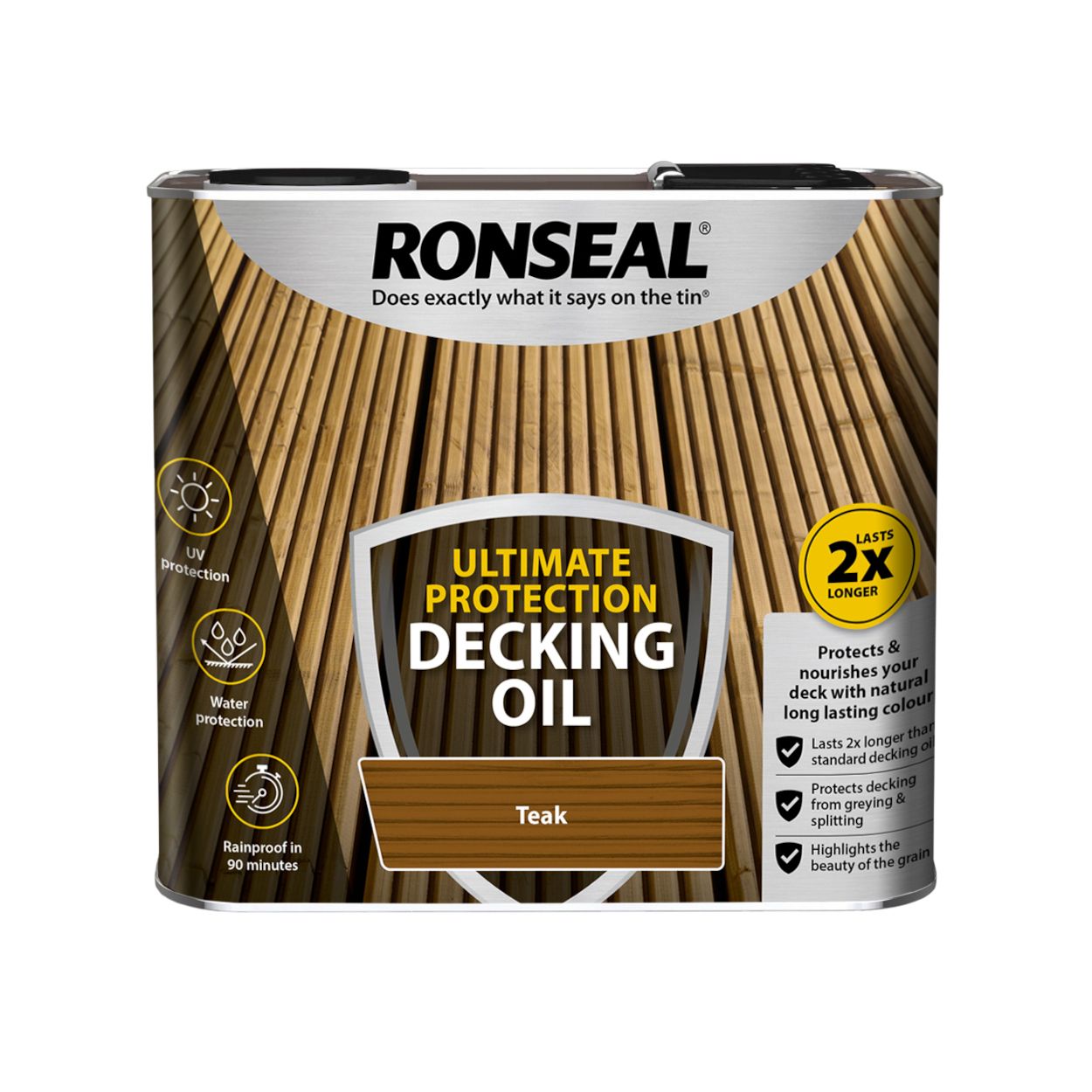 Ronseal 2.5 Litre Ultimate Protection Decking Oil Teak