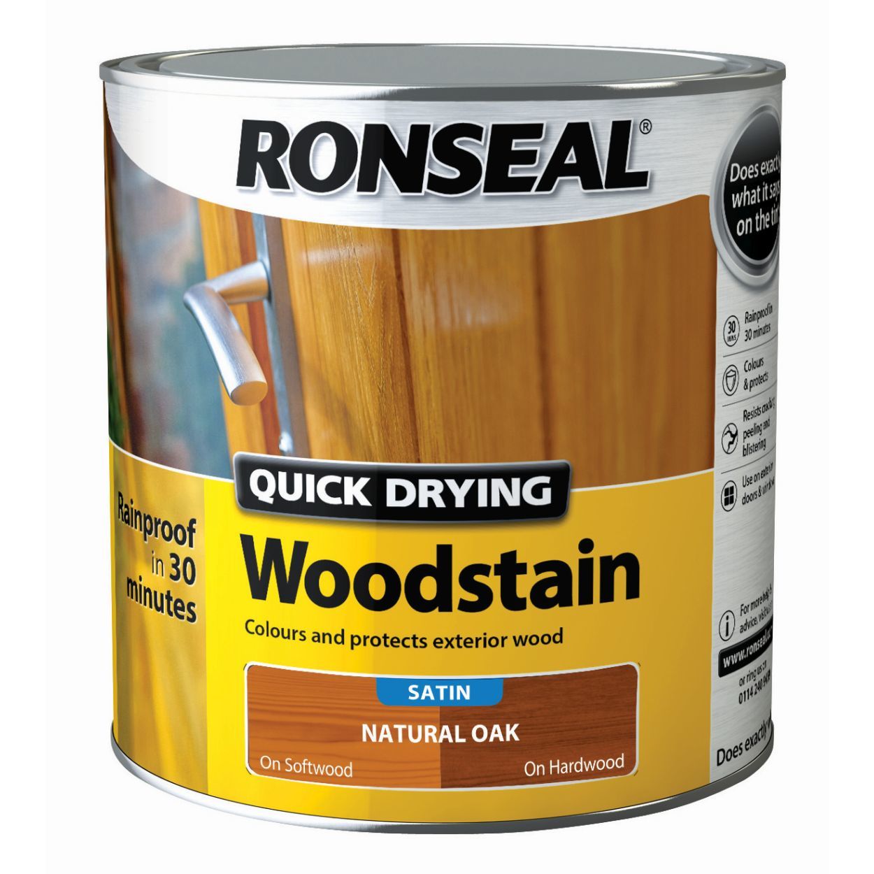 Ronseal 2.5 Litre Quick Drying Woodstain Natural Oak