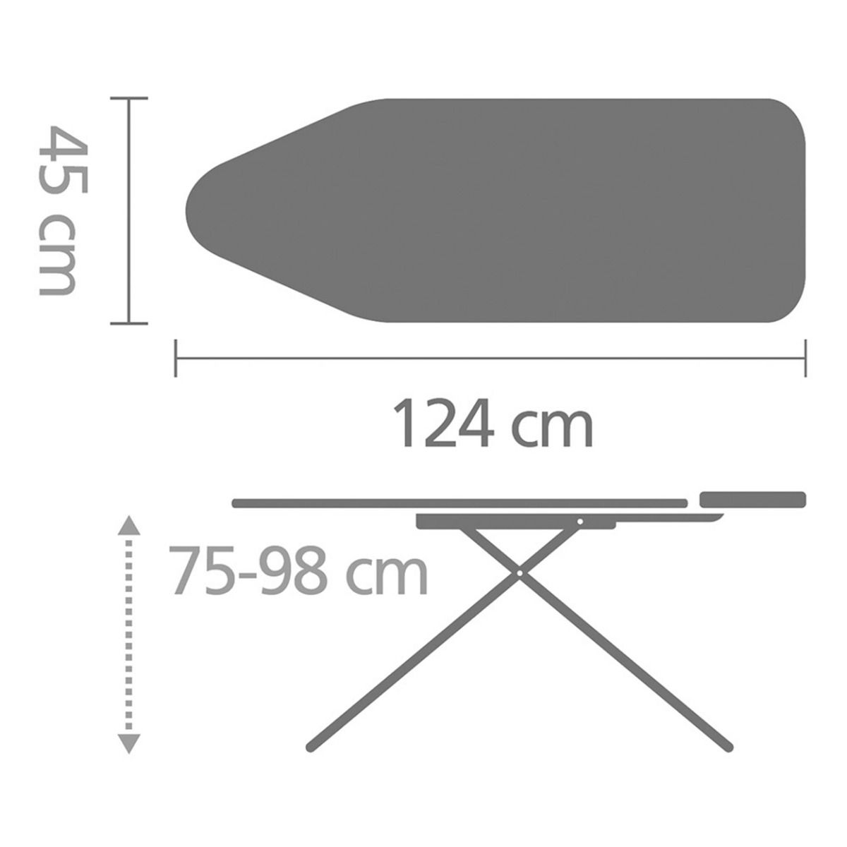Brabantia Size C Ironing Board - 124cm x 45cm