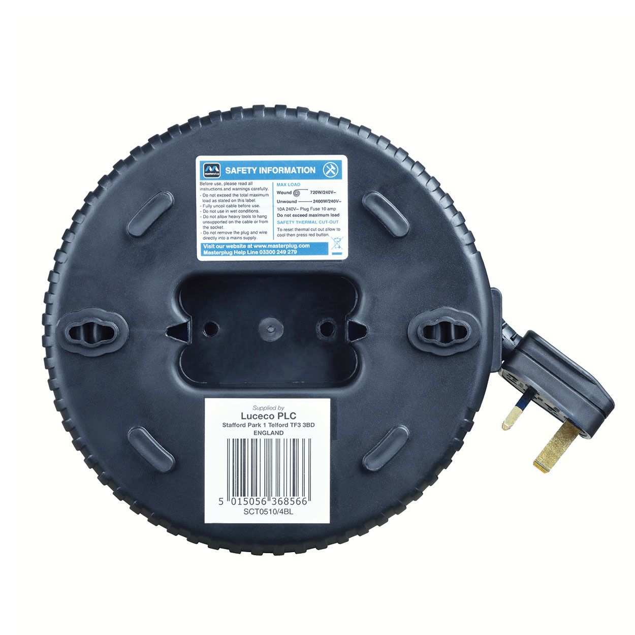 Masterplug 5 Metre 2 Gang Cassette Reel