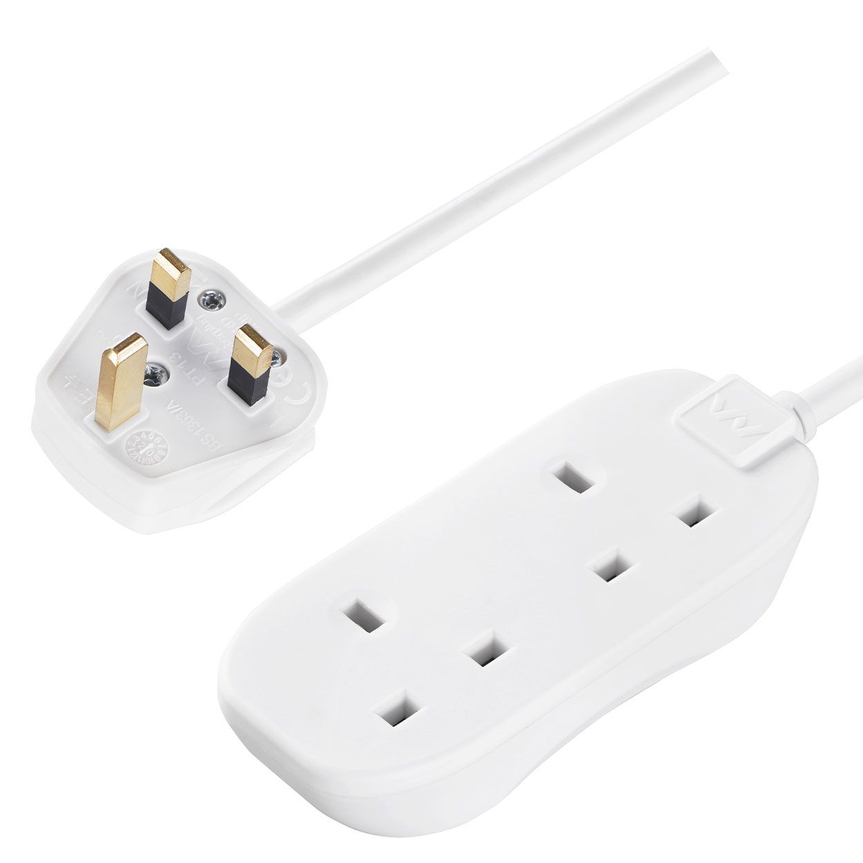 Masterplug 2 Metre 2 Gang 13A Extension Lead