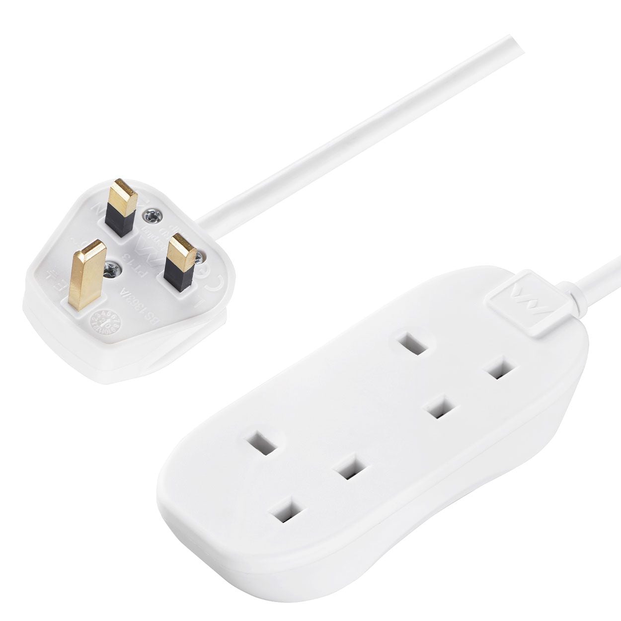 Masterplug 2 Metre 2 Gang 13A Extension Lead