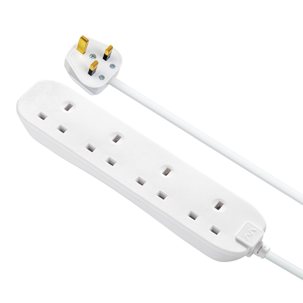 Masterplug 1 Metre 4 Gang 10A Extension Lead