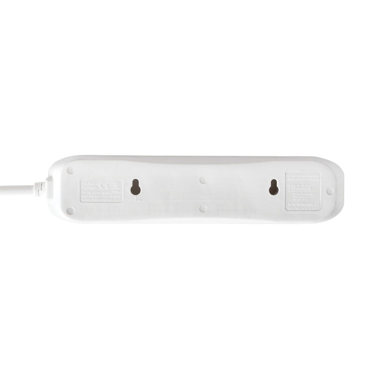 Masterplug 1 Metre 4 Gang 10A Extension Lead