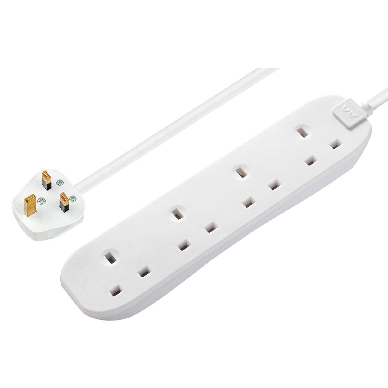 Masterplug 3 Metre 4 Gang 13A Extension Lead