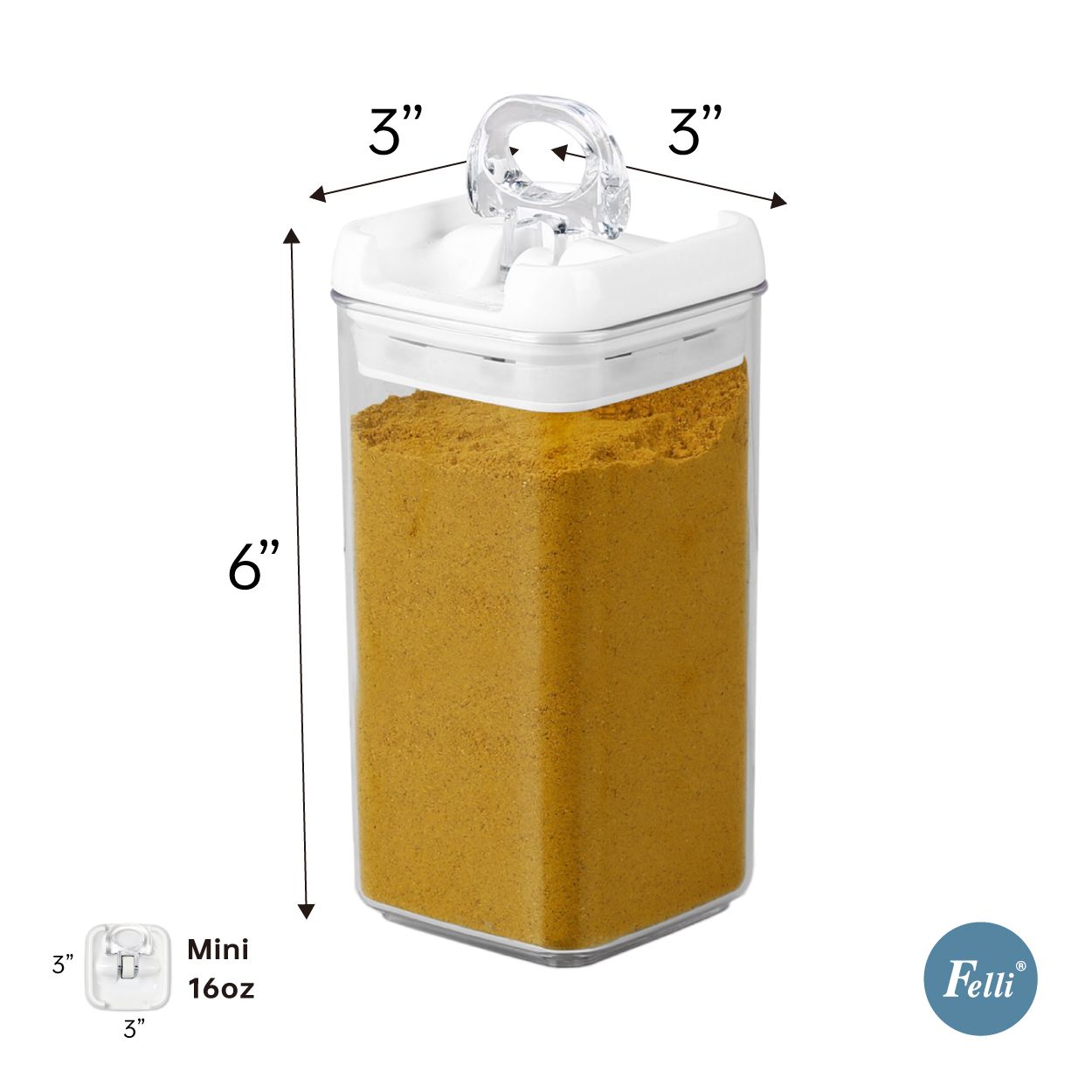 Felli Square 16oz Flip-Tite Storage Container