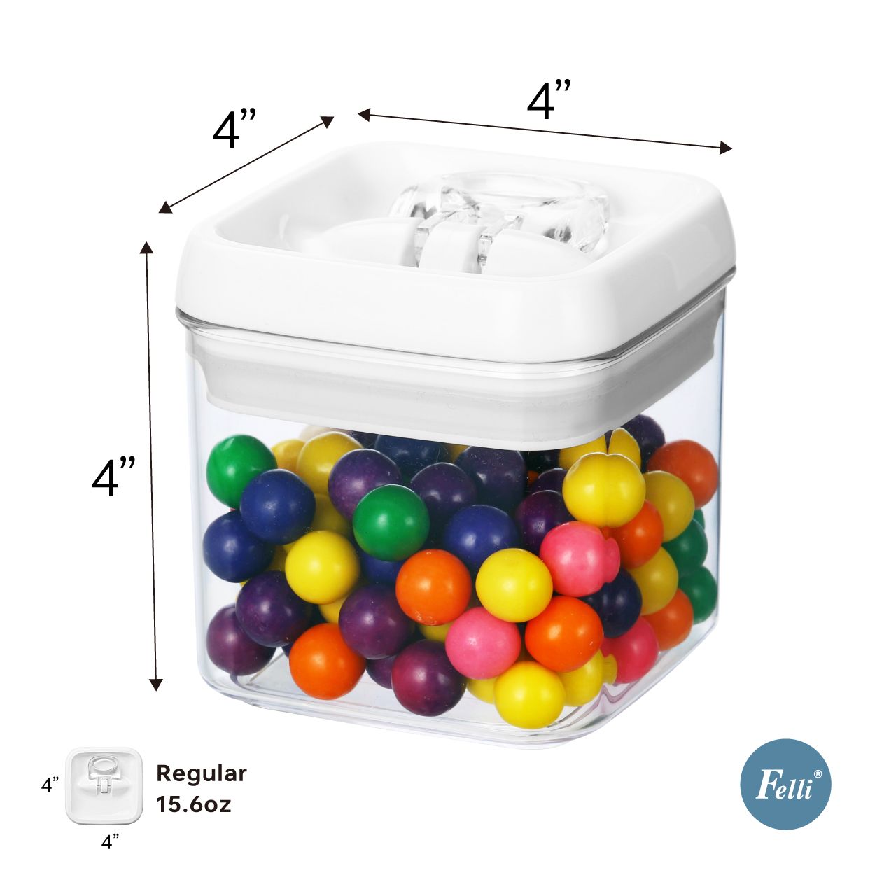 Felli Square 16oz Flip-Tite Storage Container