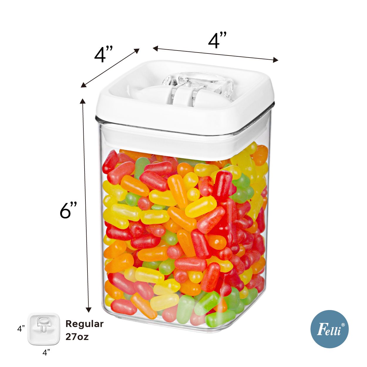 Felli Square 27oz Flip-Tite Storage Container