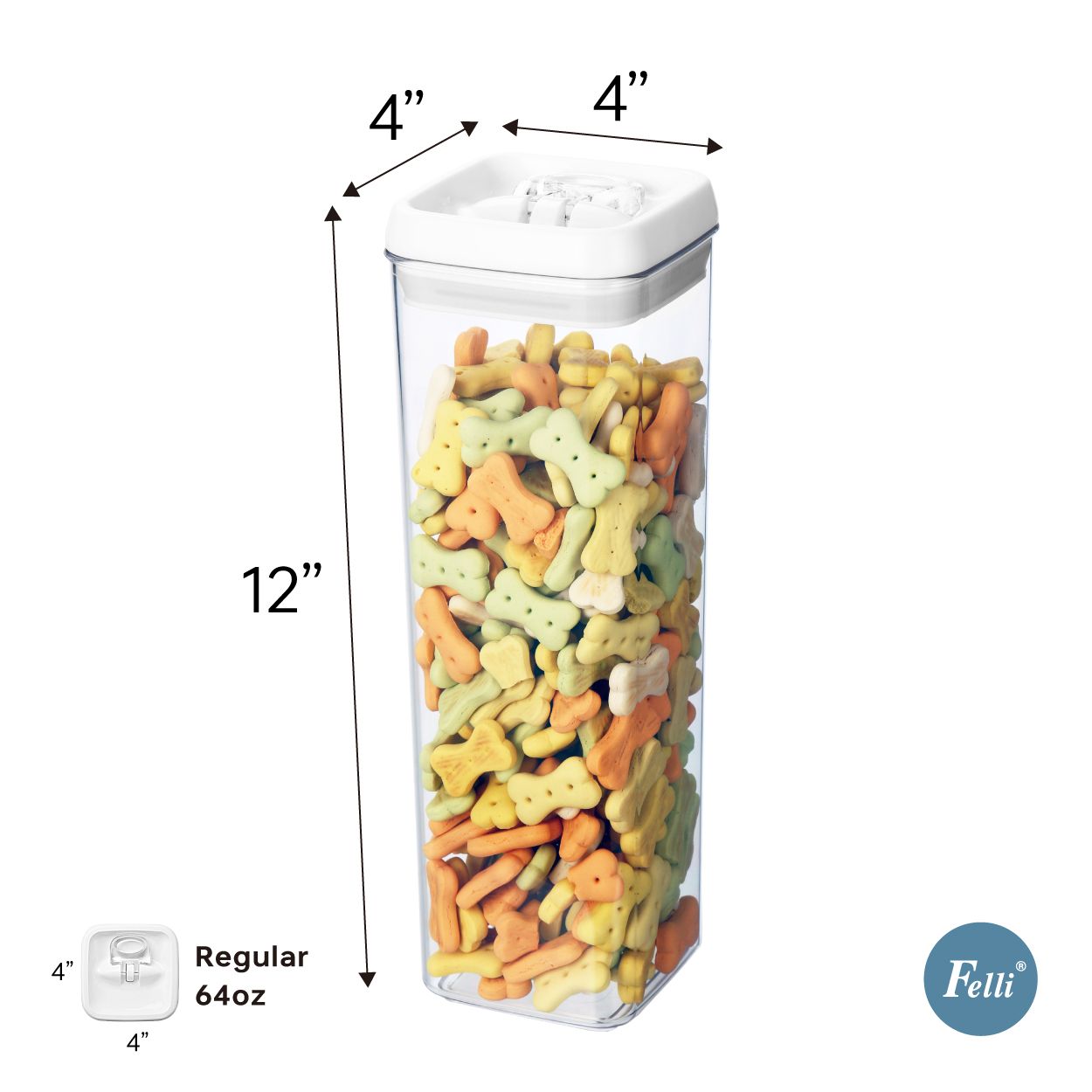 Felli Square 64oz Flip-Tite Storage Container