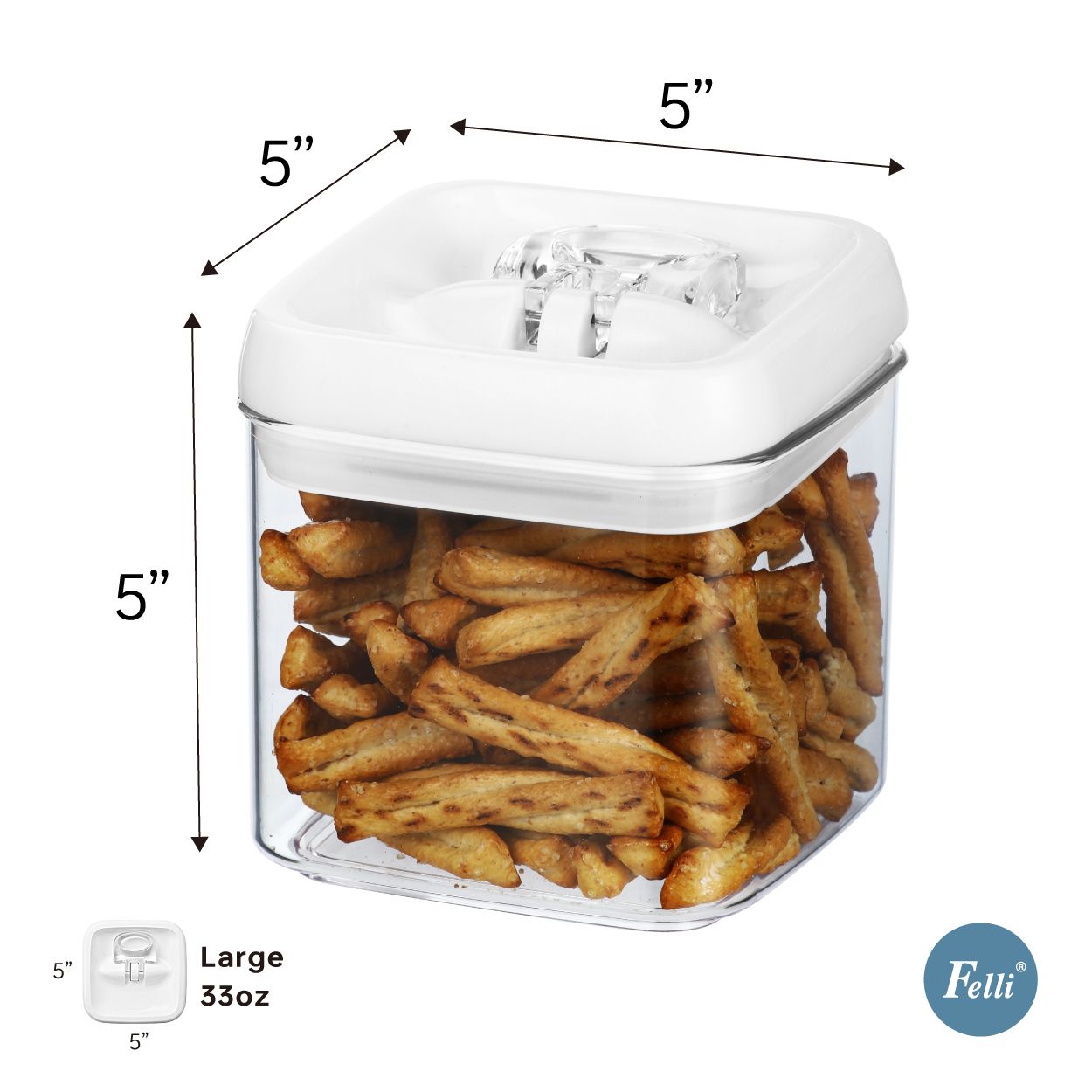 Felli Square 33oz Flip-Tite Storage Container