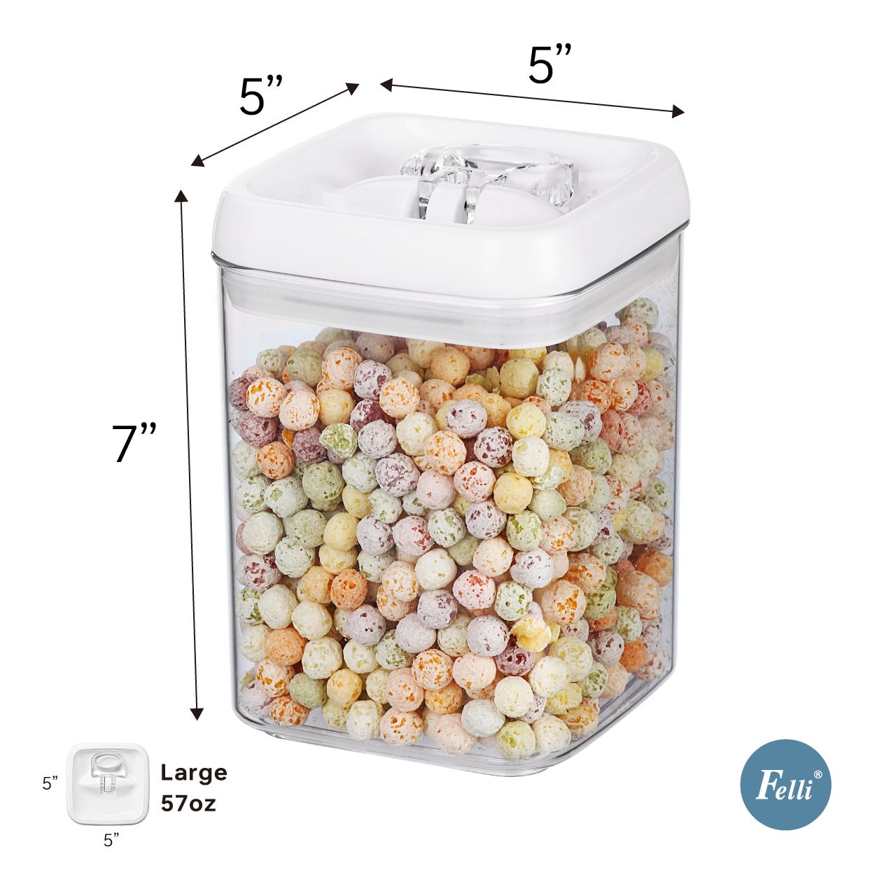 Felli Square 57oz Flip-Tite Storage Container
