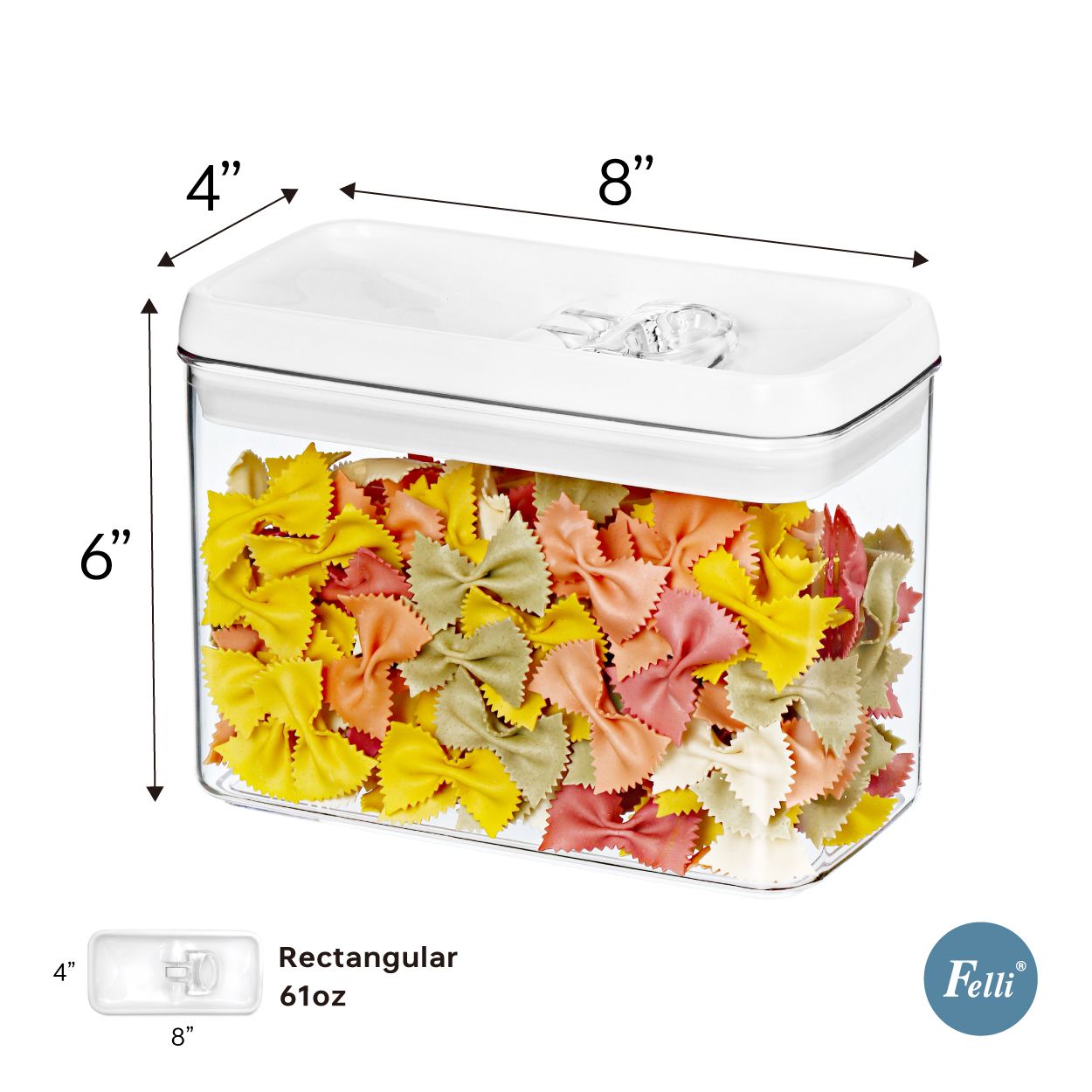 Felli Rectangular 61oz Flip-Tite Storage Container