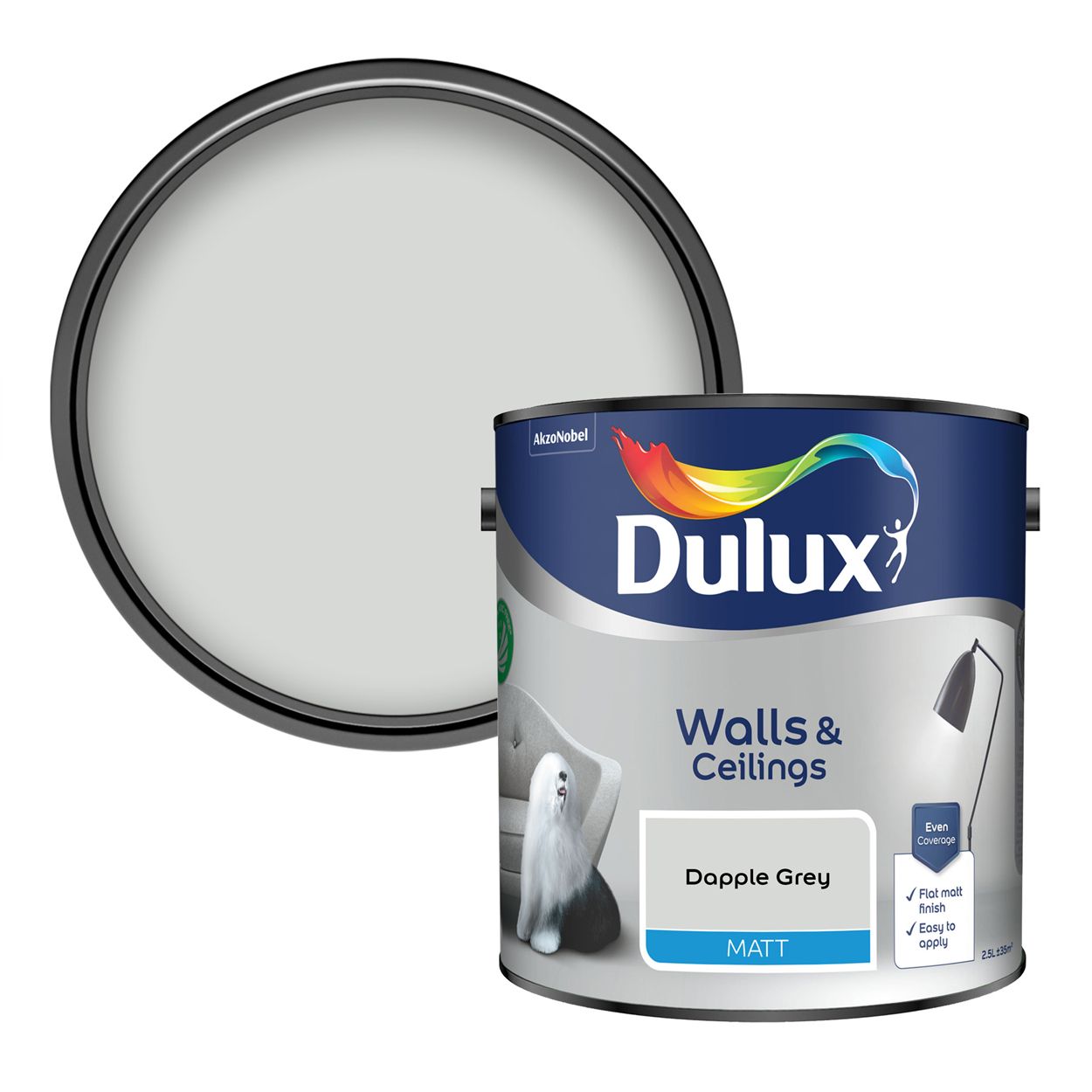 Dulux Walls & Ceilings Matt Dapple Grey 2.5L
