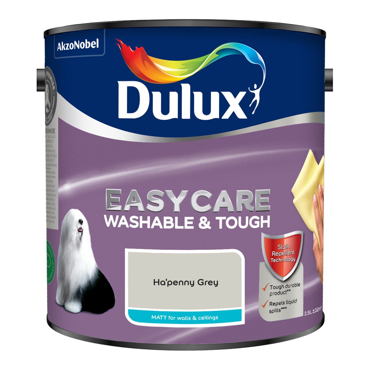 Dulux Easycare Washable & Tough Matt Ha'Penny Grey 2.5L
