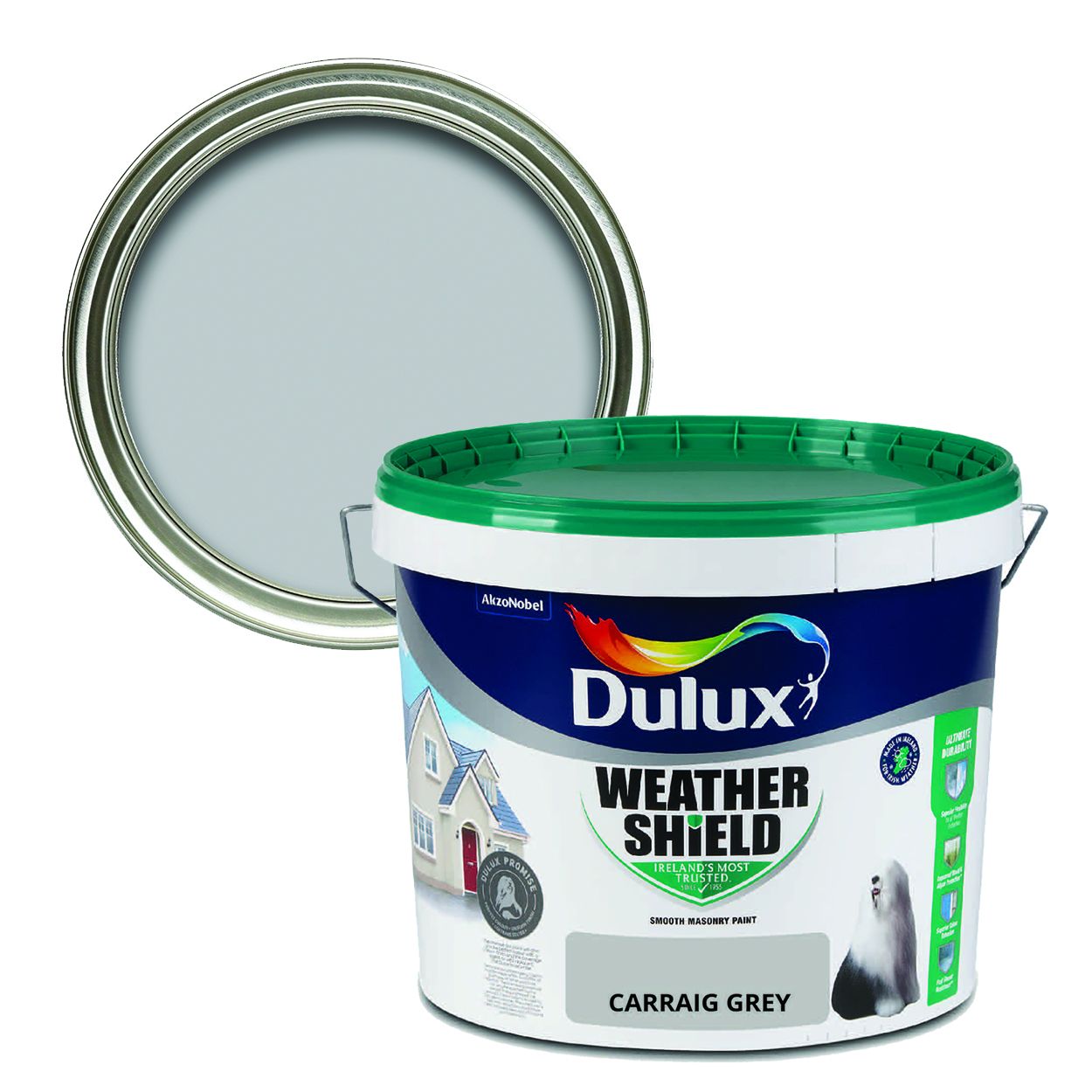 Dulux Weathershield Smooth Masonry Carraig Grey 10L