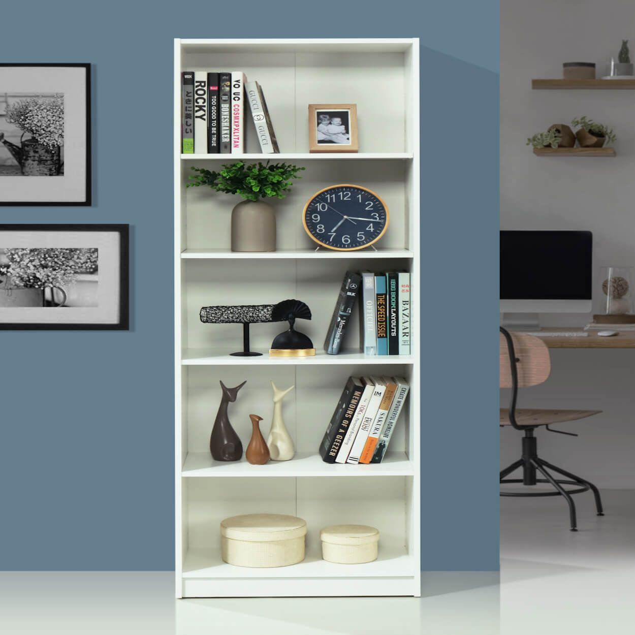 Joe 5 Tier Shelf Unit White