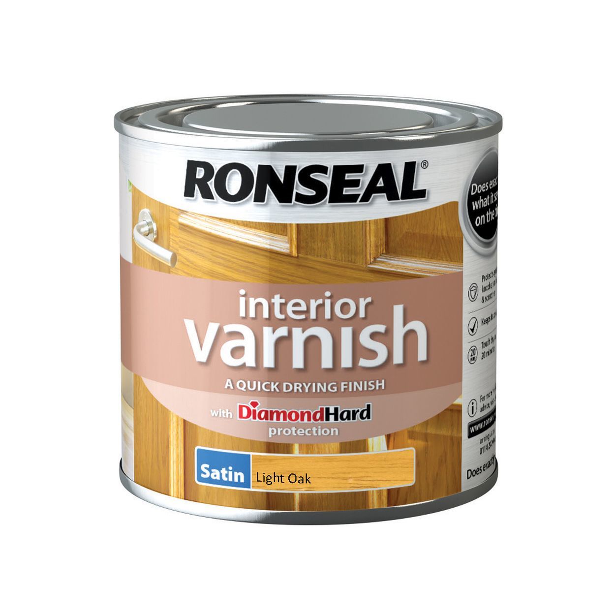 Ronseal 250ml Interior Varnish Satin Light Oak