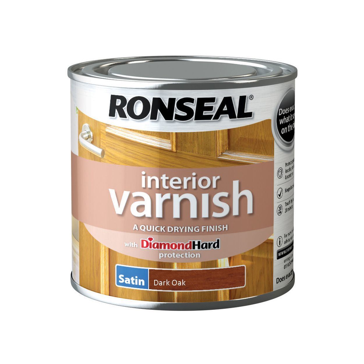 Ronseal 250ml Interior Varnish Satin Dark Oak