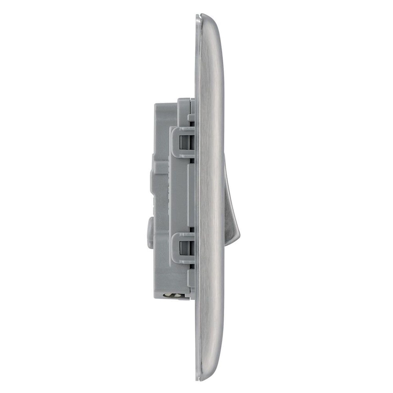 BG Brushed Steel Switch - 10A 1 Gang 2 Way