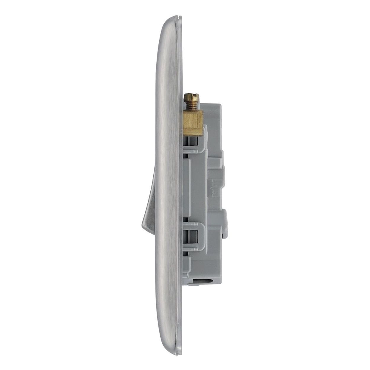BG Brushed Steel Switch - 10A 1 Gang 2 Way