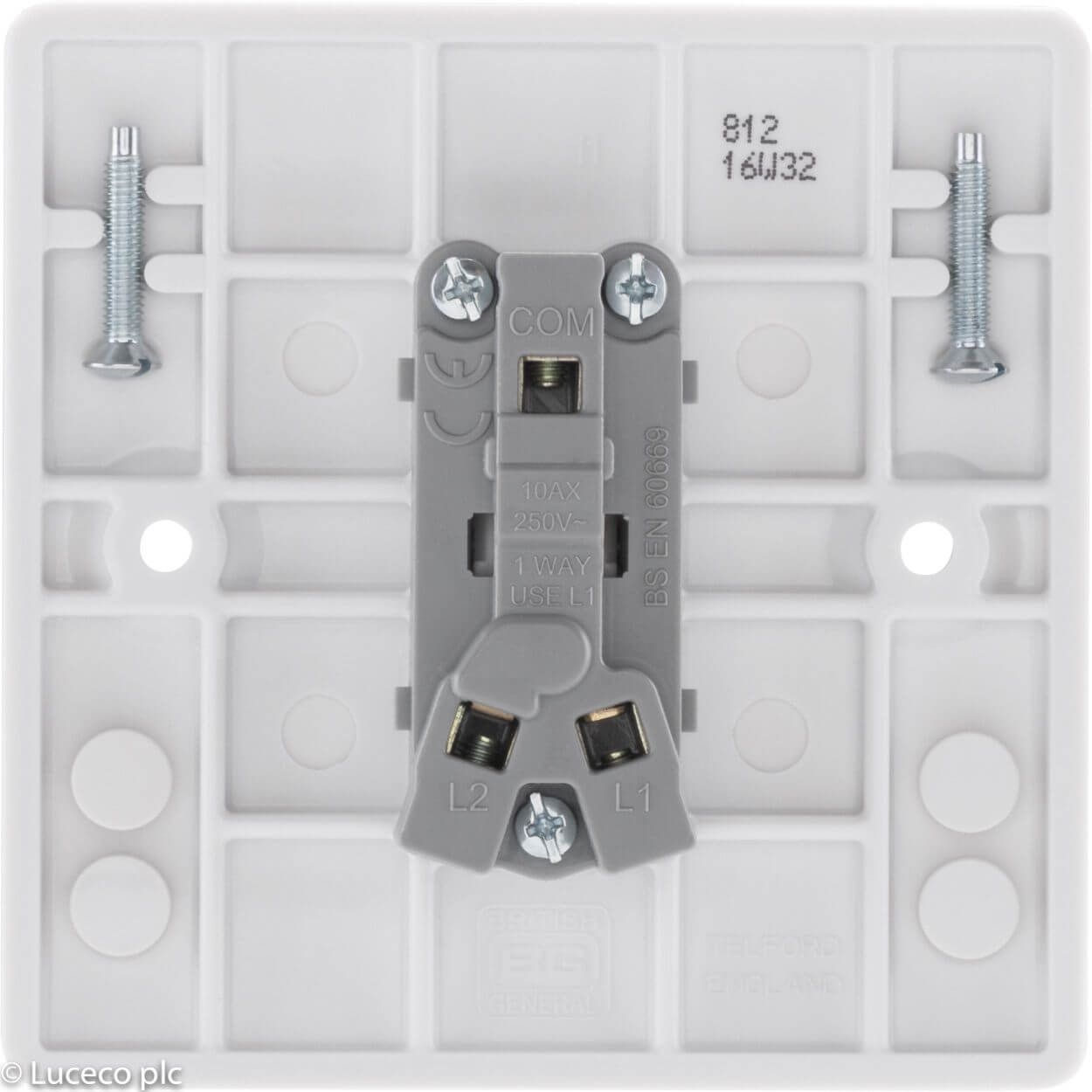 BG White Moulded Switch - 10A 1 Gang 2 Way