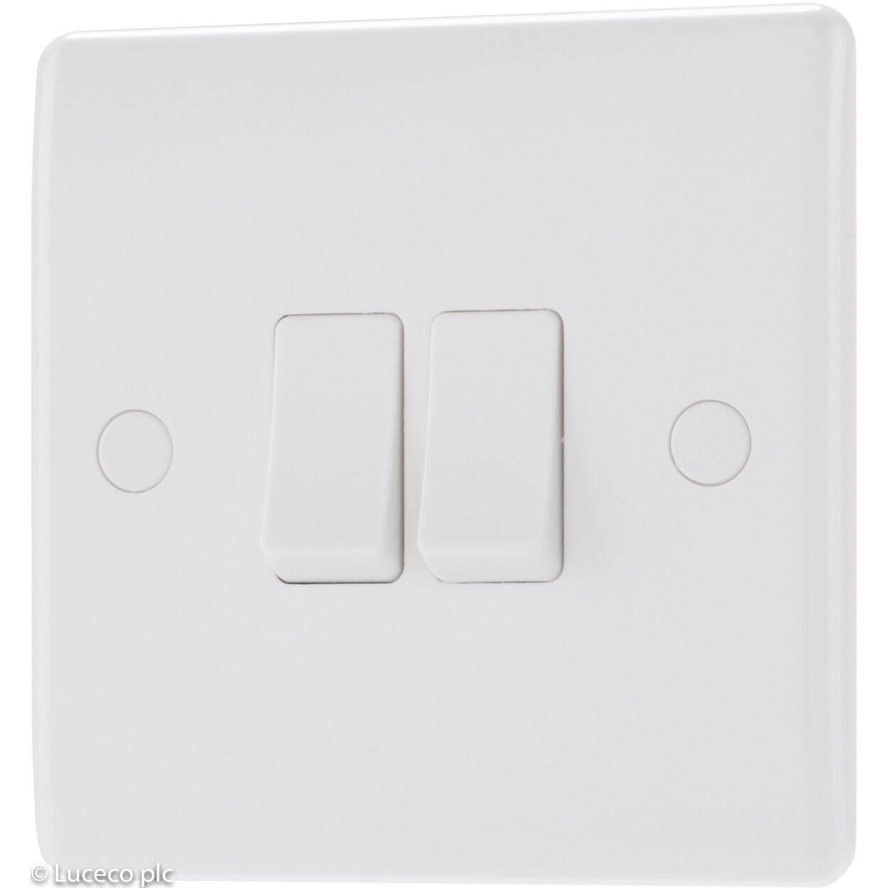 BG White Moulded Switch - 10A 2 Gang 2 Way