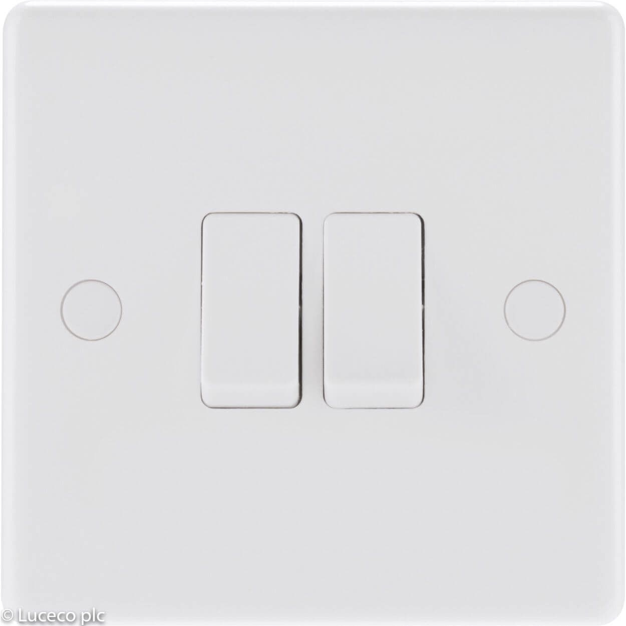 BG White Moulded Switch - 10A 2 Gang 2 Way