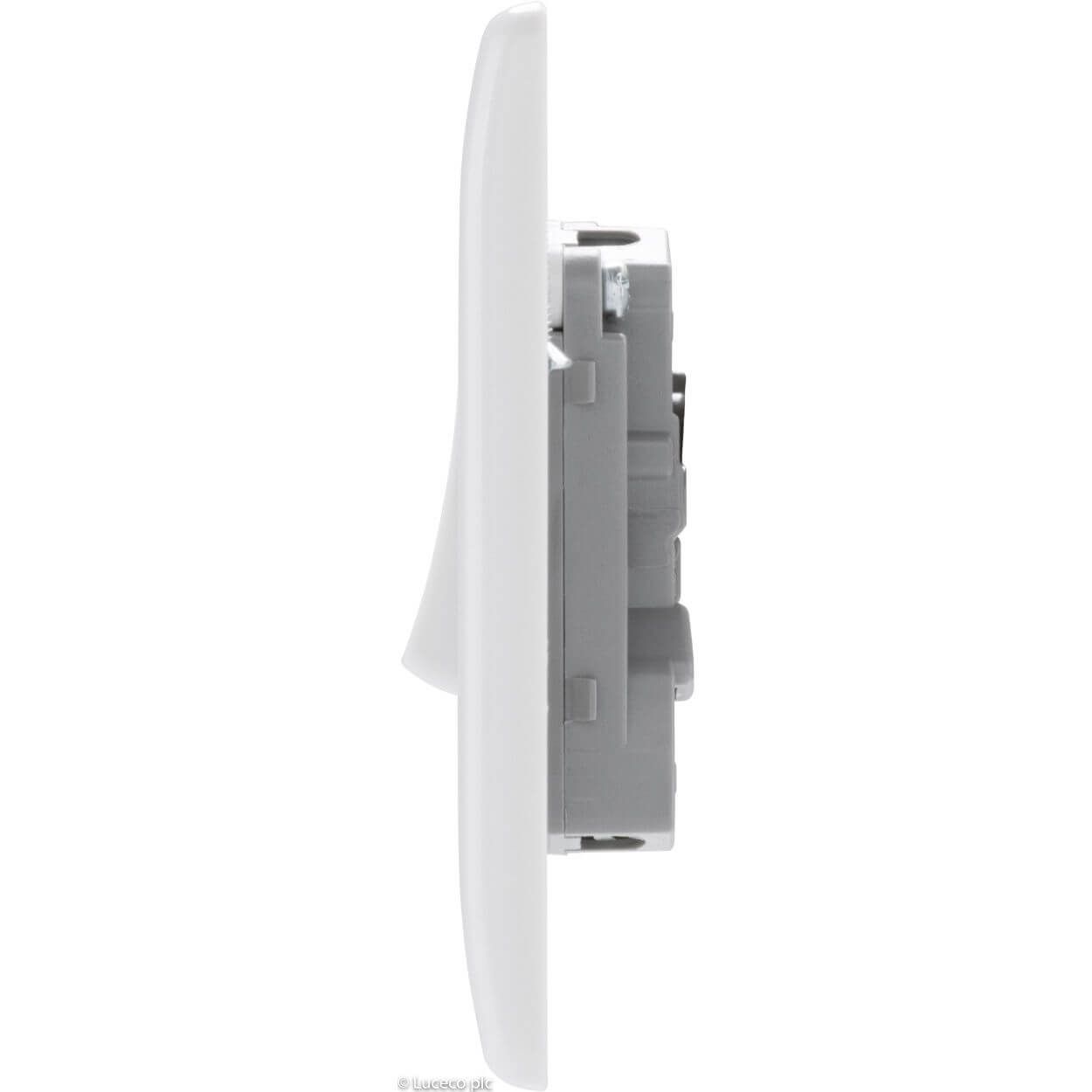 BG White Moulded Switch - 10A 2 Gang 2 Way