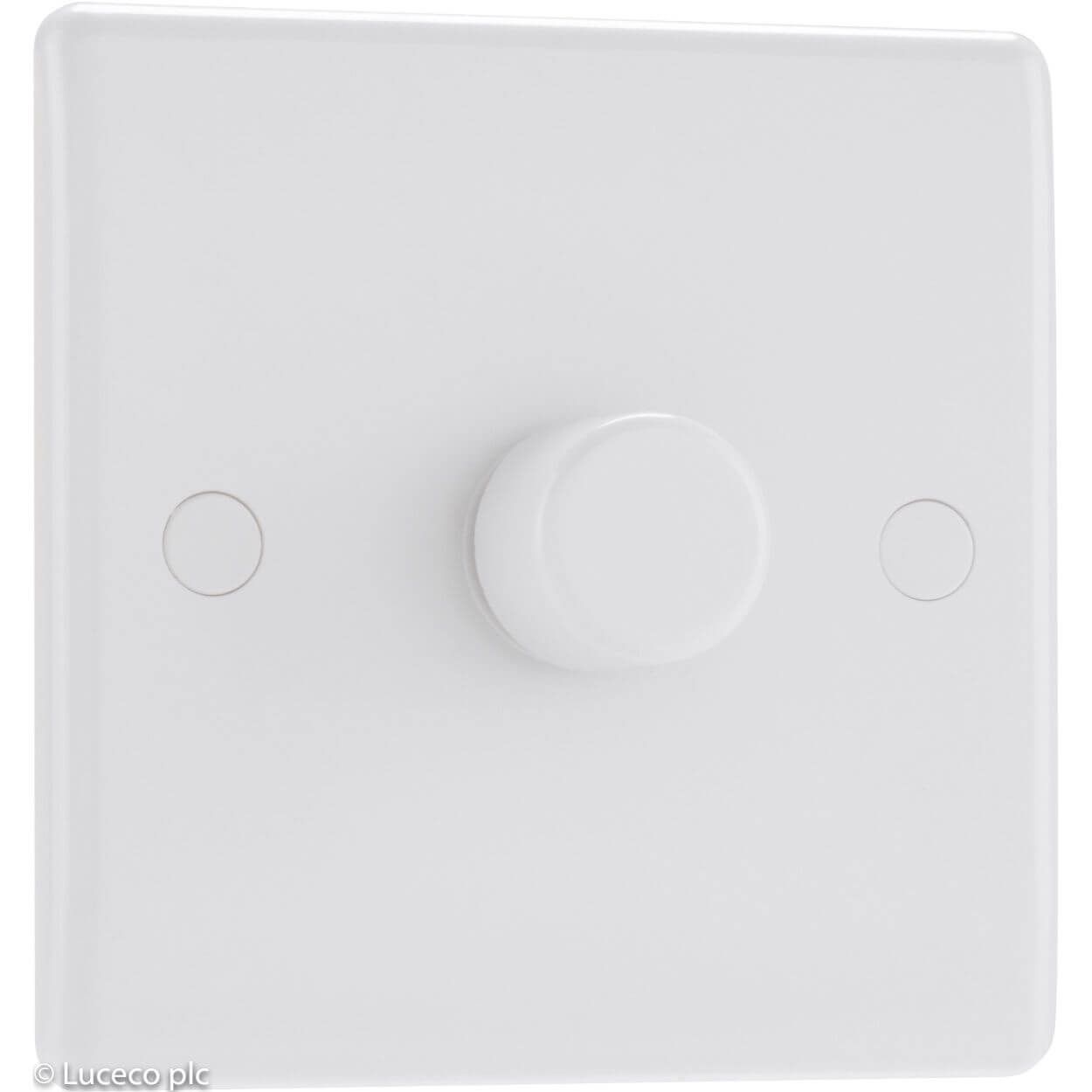 BG White Moulded Dimmer Switch - 400W 1 Gang 2 Way Push