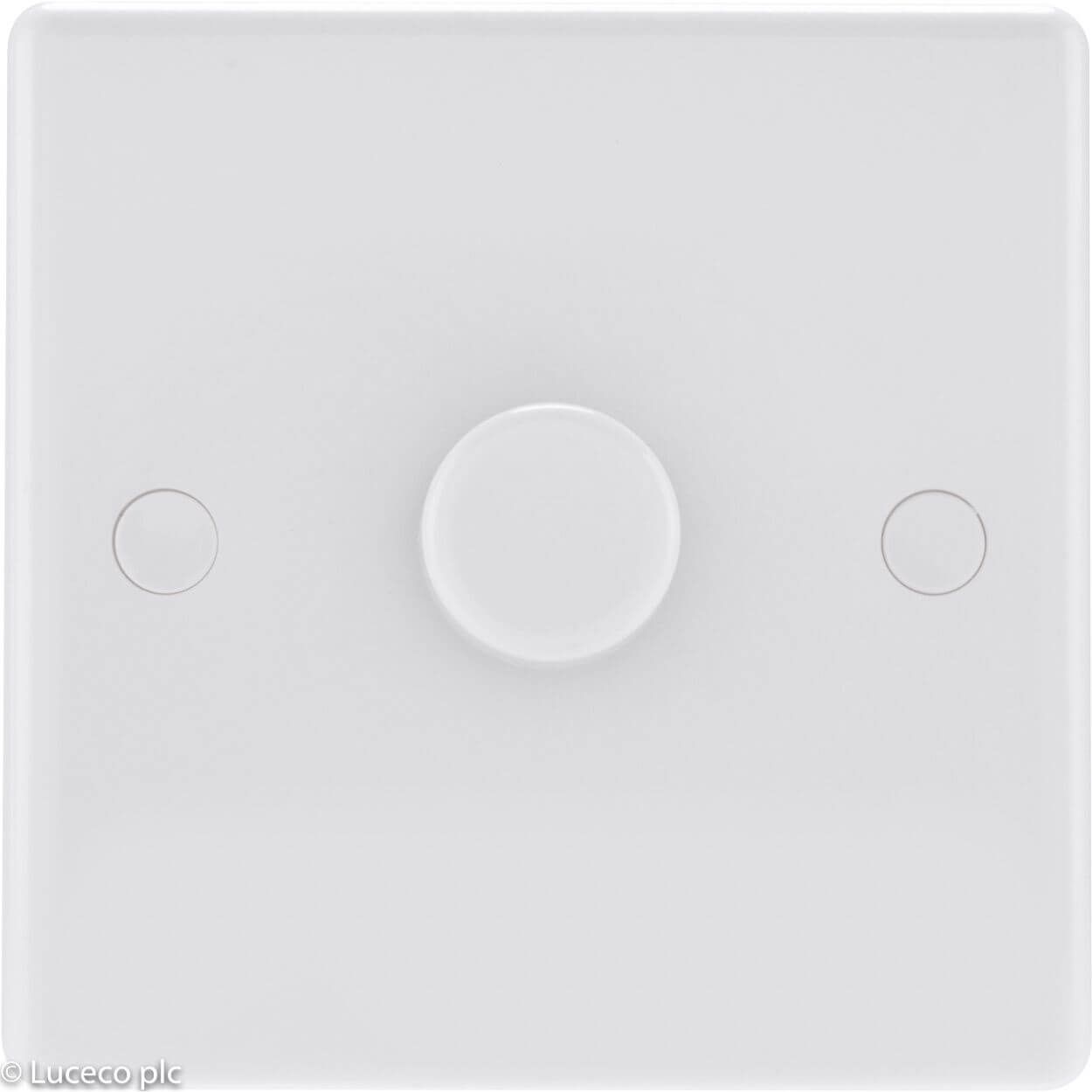 BG White Moulded Dimmer Switch - 400W 1 Gang 2 Way Push