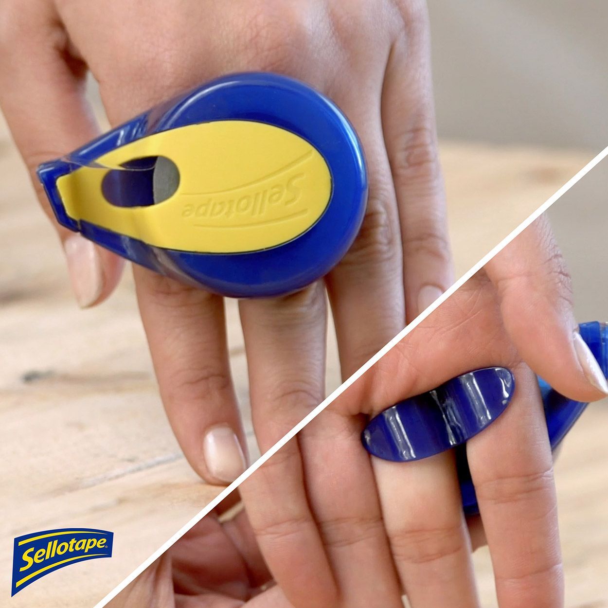 Sellotape Super Clear On-Hand Tape Dispenser & Roll 18mm x 15m