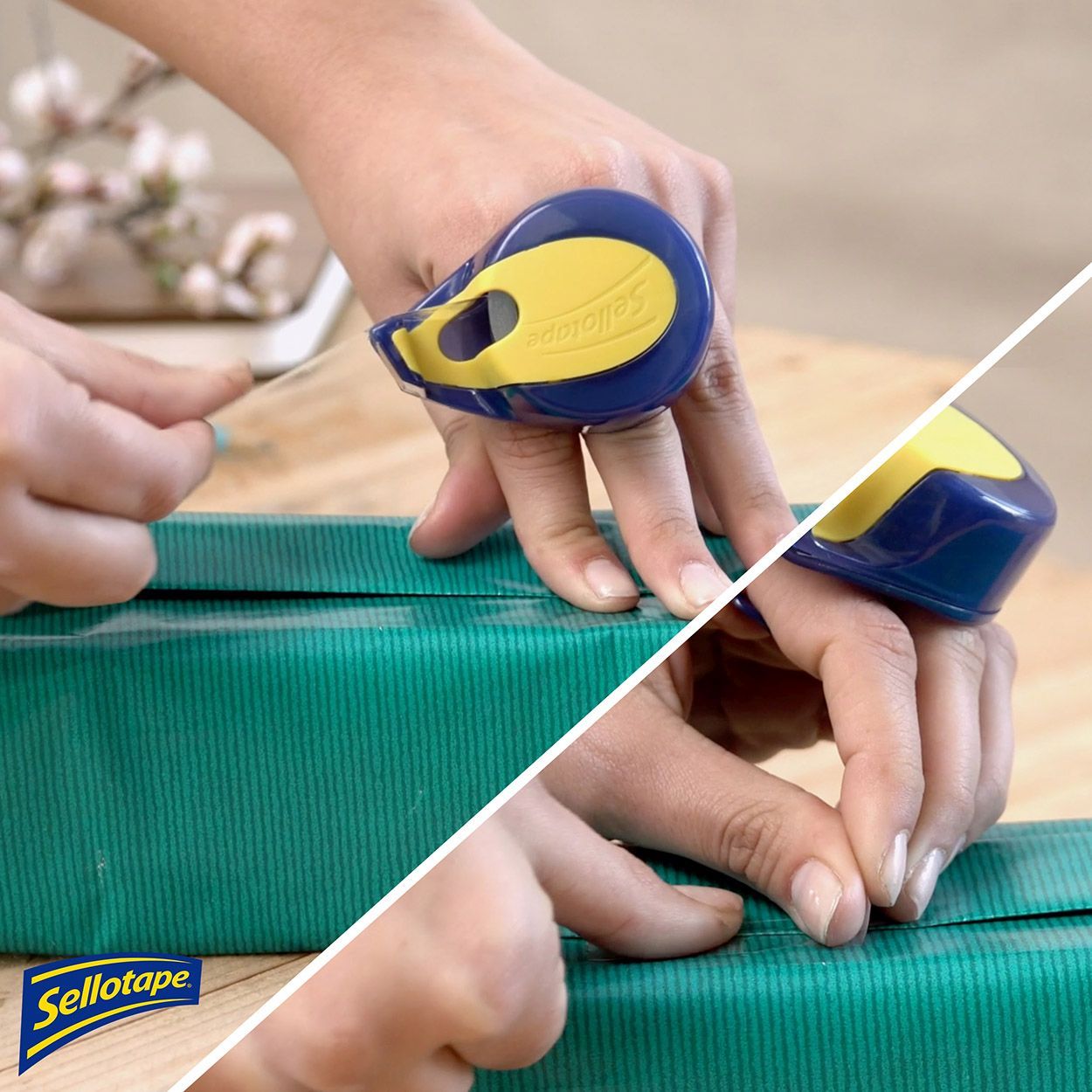 Sellotape Super Clear On-Hand Tape Dispenser & Roll 18mm x 15m